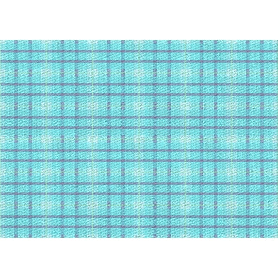 Ahgly Company Machine Washable Indoor Rectangle Transitional Blue Turquoise Green Area Rugs, 7' x 10'