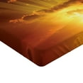 thumbnail image 2 of Ambesonne Nature Fitted Sheet, Burning Sunset, Twin XL Size, Orange, 2 of 3