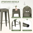 thumbnail image 4 of VINEEGO 30 Inches Metal Bar Stools for Counter Height Indoor-Outdoor Modern Stackable Industrial Stools Set of 4 (Gun), 4 of 7