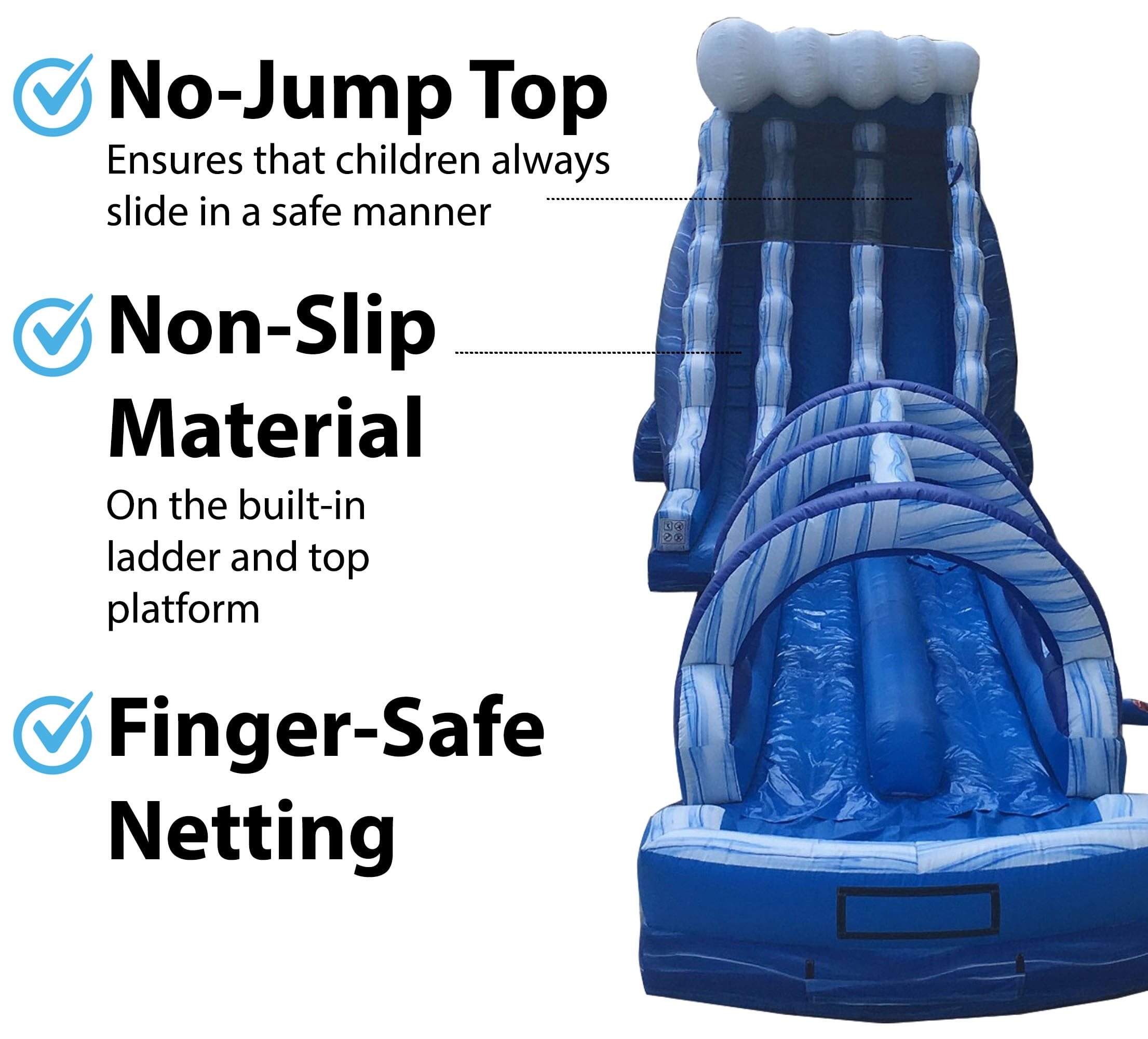TentandTable Commercial Inflatable Water Slide with Splash and Ride Blue Marble with Blower