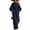 Navy, variant on Szluipve 2 Piece Sets for Women Off‑Shoulder 2 Piece Outfits Puff Long Sleeve Slanted Shoulder Top & High Waist Pleated Wide Leg Pants Casual Vacation Matching Set Khaki L