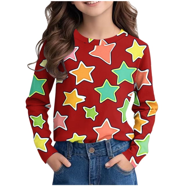 Kaemgyyd Tenue pour Bébé Garçon Fille Chandail Col Rond Ample Étoiles Mode Décontractée Manches Longues Vêtements de Printemps