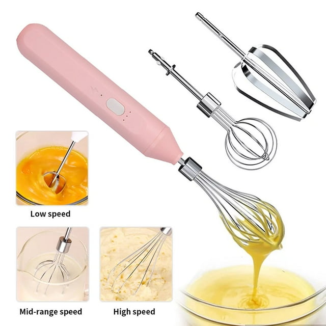 Chok Mini Hand Mixer Electric Handheld Kitchen Mixer Egg Beater USB Rechargeable Hand Mixer for Baking Cake Egg White Yeast Dough Include 3 Stainless Steel Whisk