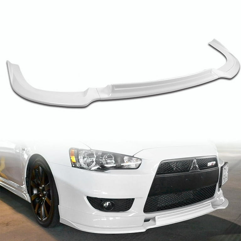 For 2008-2015 Mitsubishi Lancer RA-Style Painted White Front Bumper Spoiler  Lip