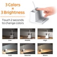 thumbnail image 2 of LED Desk Lamp with Pen Holder, AXX Desk Light for Computer/Desktop - White, Rechargeable, Eye-Caring, Flexible Gooseneck - Bedside Table Lamp for Reading, Small Study Lamp for Kids, Home, Office, Dorm, 2 of 5