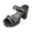Black, variant on Xdegoge Platform Sandals Women Chunky High Heel Slides Rhinestone Double Strap Summer Beach Shoes Sparkling Slip On Fashionable Dressy Outdoor Casual Open Toe