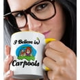 thumbnail image 2 of 3drose, I Believe in Carpools, 11oz Two-tone Yellow Mug, 2 of 6