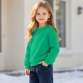 thumbnail image 5 of biudgviw Baby Boy Girl Sweatshirt Fleece Lined Long Sleeve Pullover Comfy Warm Crewneck Tops Kids Winter Clothes(Green,12-13 Years), 5 of 7
