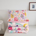 thumbnail image 4 of Erosebridal Kawaii Cat Comforter Sets Twin Size, Flower Plant Comforters & Duvets, Cartoon Kitten Reversible Duvet Insert, Breathable Room Decoration, 2pcs, 4 of 8