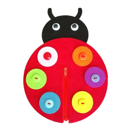 

1pc Children s Felt Non-woven Educational Toy Ladybird Zipper DIY Handmade Toy for Kindergarten