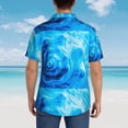 thumbnail image 6 of Haiem Blue Shell Printed Hawaiian Shirt for Men - Men’s Casual Beach Summer Shirts - Stretch Fabric with Modern Fit-XX-Large, 6 of 9
