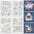 thumbnail image 1 of 24Pcs Water Soluble Hand Sewing Stabilizers 8.3"x11.7" Funny Embroidery Pattern Stabilizer 4 Sheets Marine Animal Stick and Stitch Embroidery Paper Sticker, 1 of 7