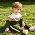 thumbnail image 6 of TOWED22 Toddler Baby Boy Sweatshirt Outfit Dinosaur Print Long Sleeve Shirt Jogger Pants Fall Outfits Winter Clothes Set Size:18-24 M,Color:Green, 6 of 7