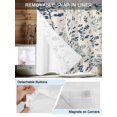thumbnail image 5 of No Hook Shower Curtain with Snap-in Liner, Blue Teal Botanical Waterproof Fabric Bathroom Curtains, Rustic Country Spring Floral Summer Leaf Bath Curtains & Mesh Top Window Stand Up Stall 36"x72", 5 of 9