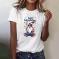 thumbnail image 2 of 4Th of July Patriotic T-Shirt for Womens Round Neck Tee Short Sleeve Tops Flag Printed T Shirts Pullover Sweater Blouses Slim Fitted Tunics Tops USA Flag Star Independence Day Blouses, 2 of 5