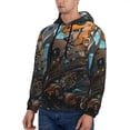 thumbnail image 3 of Kdxio Steampunk Mechanical Butterfly Print Mens Casual Hooded Collar Drawstring Hoodies Pullover Sweatshirts Casual Long Sleeve Shirts-Large, 3 of 7