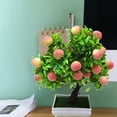 thumbnail image 3 of Sunjoy Tech Potted Artificial Peach Fruit Tree, Desktop Decor Artificial Fruit Tree Bonsai, Decorative Fake Plant for Office Home Decoration Photograph Props Peach, 3 of 8