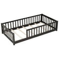 thumbnail image 4 of Floor Platform Bed with Fence Espresso - Twin, 4 of 5