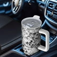 thumbnail image 4 of 1pc Skeleton 40oz Tumbler with Straw & Handle - Insulated Stainless Steel Cup | Holiday Gift for Man Women (Christmas, Valentine's, Birthday), 4 of 5