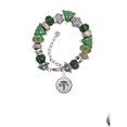 thumbnail image 2 of Silvertone Domed Black RVT Green Christmas Bead Bracelet, 2 of 4