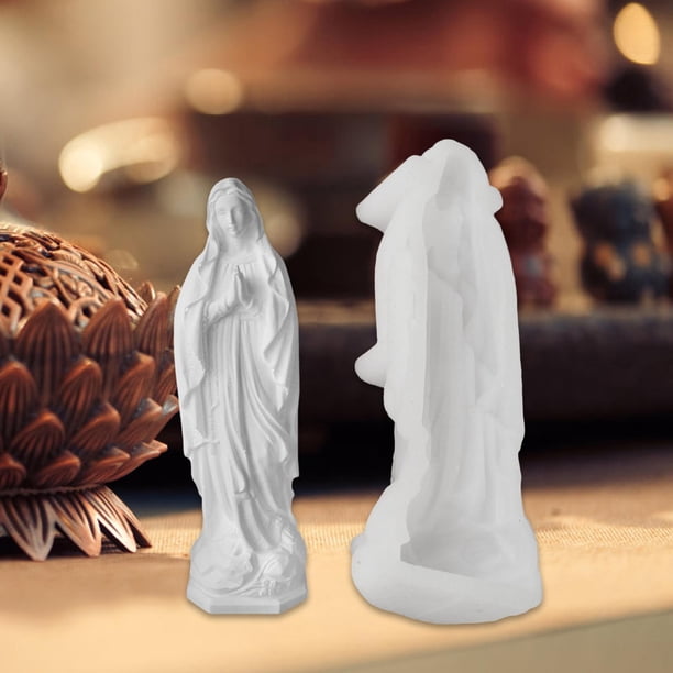 Estatuas de resina de yeso de Virgen María, moldeables para velas, adornos hechos a mano, decoración del hogar, fabricación de jabón para arcilla,