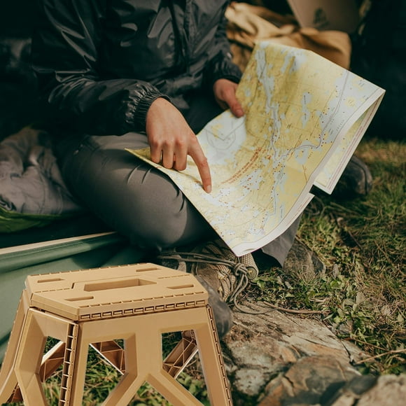 Tabouret Pliant Carré Portable pour Camping en Plein Air, Randonnée, Pêche et Cuisine