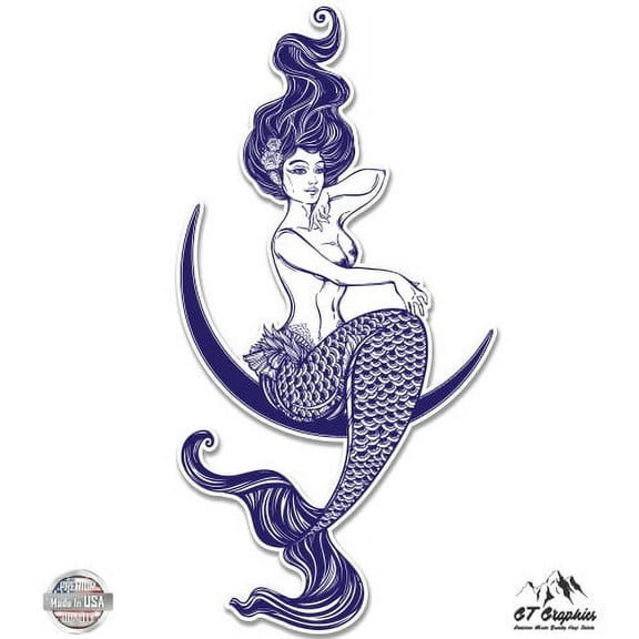 Mermaid Beautiful - 3" Vinyl Sticker - For Car Laptop I-Pad Phone Helmet Hard Hat - Waterproof Decal