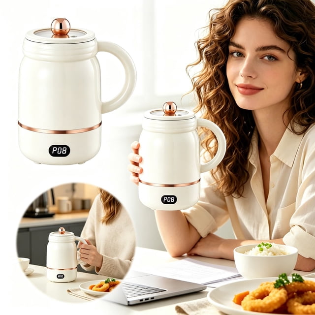 Cooking Mug Multifunctional Automatic Stew Cup Portable Travel Kettle Hot Water Boiler Smart Health for Dormitory
