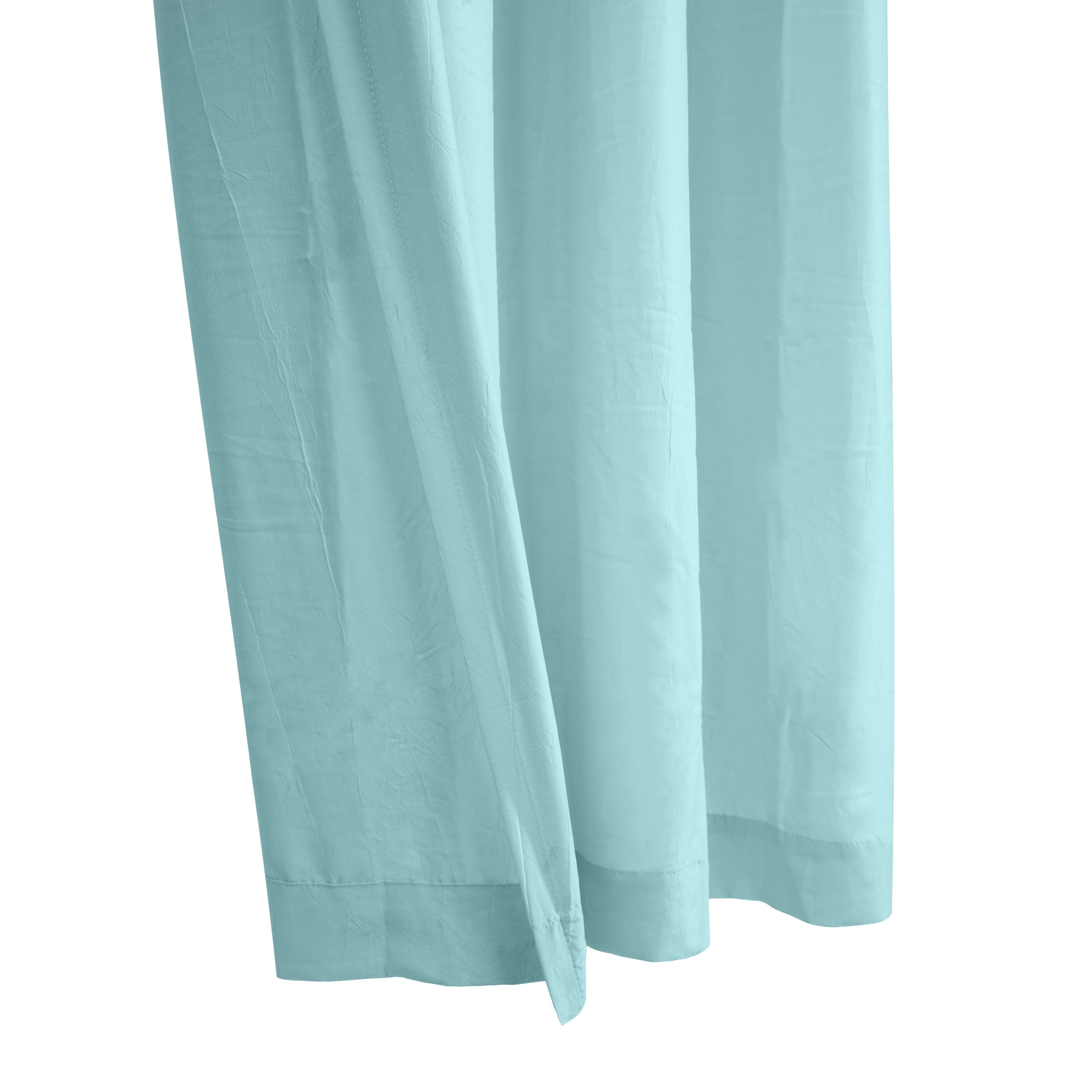 Hannah Crinkle Textured Microfiber Curtain Panel 52" x 84" in Sky Blue