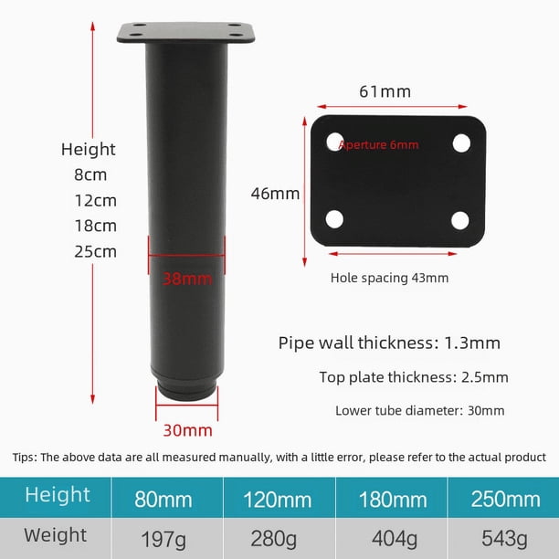 Patas telescópicas para muebles Patas elevadas para muebles de baño Patas de cama de metal Patas de sofá Patas de mesa de té Patas de mesa ajustables