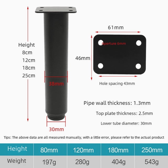 Patas telescópicas para muebles Patas elevadas para muebles de baño Patas de cama de metal Patas de sofá Patas de mesa de té Patas de mesa ajustables