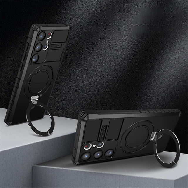 Case Magnetic for Samsung S24 Compatible with MagSafe, Military Protection Shockproof Case S24 Case with Kickstand