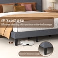 thumbnail image 3 of Pingliang Home King Size Bed Frame with Adjustable Headboard, Rivet Decoration Upholstered Headboard, Easy to Assemble, Noise Free,Dark Gray, 3 of 9