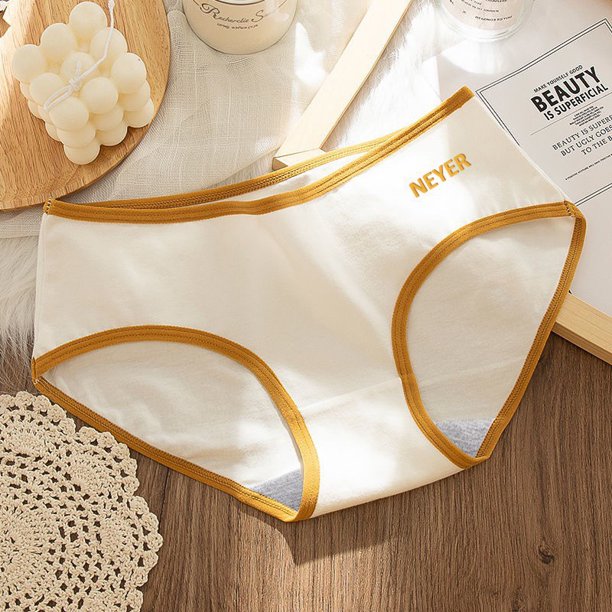 Ladies Panties Korean Girl Pure Color Panty Breathable Mid-waist Buttocks Cute Large Size Briefs Simple Women Underwearpangjing