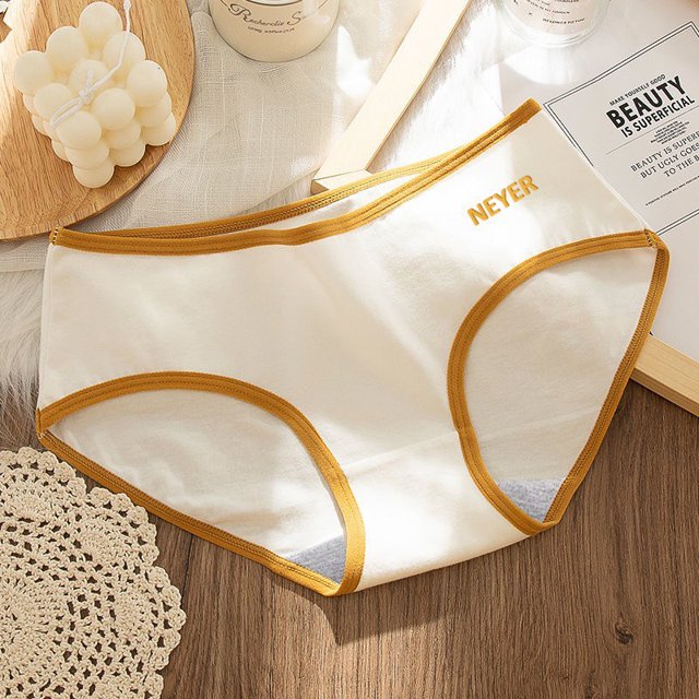 Ladies Panties Korean Girl Pure Color Panty Breathable Mid-waist Buttocks Cute Large Size Briefs Simple Women Underwearpangjing