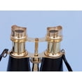 thumbnail image 2 of solid brass binoculars w/ leather belt and leather case 6" - nautical theme bin, 2 of 5