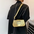 thumbnail image 5 of Bolso bandolera para mujer Patrón de cocodrilo PU Bolso bandolera de hombro sólido (Oro), 5 of 5