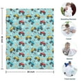 thumbnail image 4 of Light Blue Racing Monster Cartoon Trucks Pattern Blanket,Comfortable Soft Lamb Wool Throw Blanket,All Season,Warm Lightweight Blankets for Sofa Bed Couch Living Room Chair,30"x40", 4 of 4
