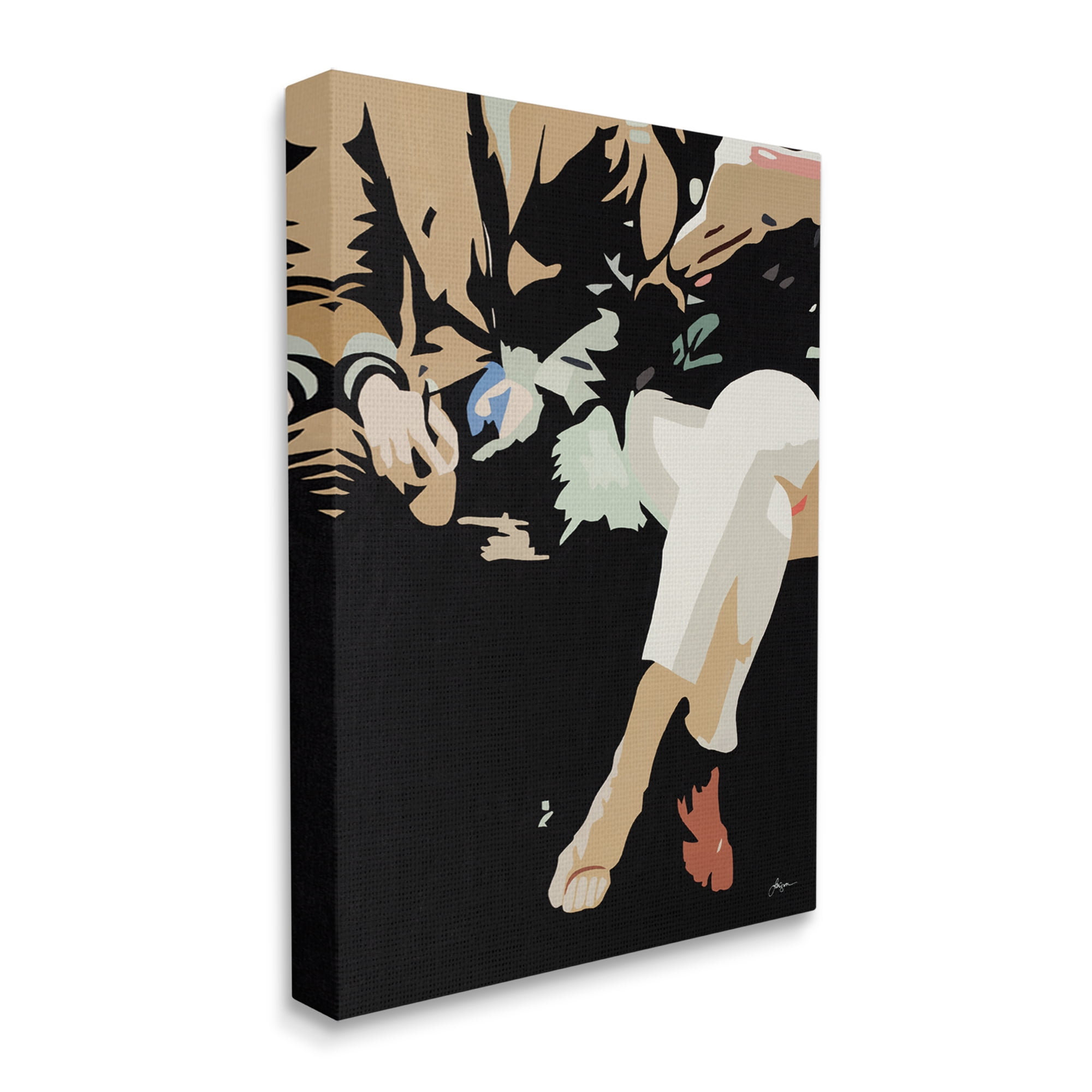 Stupell Industries Upscale Fashion Couple Sitting Stark Pop Style Graphic Art Gallery Wrapped Canvas Print Wall Art, Design by Beth Ann Lawson