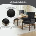 thumbnail image 5 of Lovableguy Mid Century Chenille Dining Chairs,Upholstered Tufted Kitchen Side Chairs with Armrests and Solid Wood Frame & Legs,for Dining, Kitchen & Living Room,Black, 5 of 8
