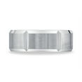 thumbnail image 2 of Benchmark� Platinum 8mm Comfort-fit Satin-finished Grooves Carved Design Wedding Band Ring, 2 of 7