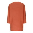thumbnail image 4 of Umfun Pullover Sweaters for Women Loose Casual Knitted Solid Printed Sweater Round Neck 3/4 Sleeve Soft Touch Lightweight Sweaters Orange M, 4 of 5