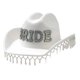 thumbnail image 1 of Bridal Panama Hat Jeweled Pearls for Women Bride Hat Sparkling Tassels Pearls Bridal Headwear Caps Photo Props pink pearl lowercase, 1 of 4
