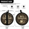 thumbnail image 7 of ZIATUBLES 2 PCS Pot Holders Oven Mitts Dual Function Heat Resistant Pot Mats with Breathable Cotton-like Lining Non-Slip Potholders 8 Inch Round Kitchen Decor, The Best Coffee Time Dark Brown, 7 of 7