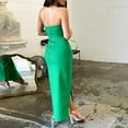 thumbnail image 4 of Women Bodycon Dress Backless Slash Neck Side Slit Vacation Outfit (Black S), 4 of 7