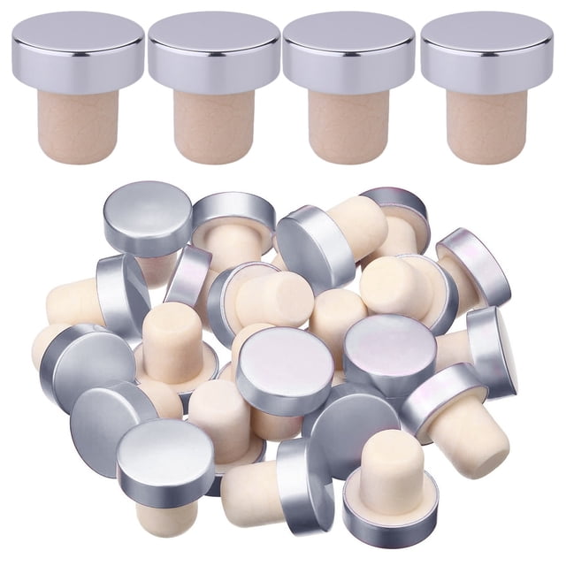 24 tapones de corcho en forma de T para botellas, reutilizables, para sellar botellas