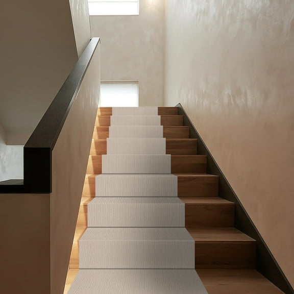 Dwellnix 20 Ft Stair Carpet Runner Rug With Anti Slip Backing, Washable Striped Velvet Surface, Ideal for Wood Stairs, Hallways & High Traffic Areas
