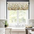 thumbnail image 3 of Sage Green Yellow Spring Floral Kitchen Curtain Set, Watercolor Botanical Summer Flowers Window Valance and Tiers 24" Length, Light Filtering Short Curtains Valance for Cafe Bathroom Bedroom 54"x18", 3 of 7