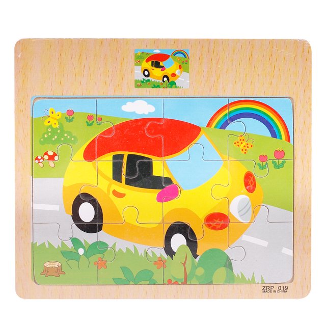 Juguete Rompecabezas de Madera Niños Dibujos animados Tráfico Aprendizaje Rompecabezas Juguetes AMMAO TOY230209-2650toy