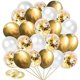 thumbnail image 1 of Gold Birthday Balloon, 60 Pieces Gold Confetti Helium Balloons, White Gold Balloon, Metallic Balloon, 1 of 3